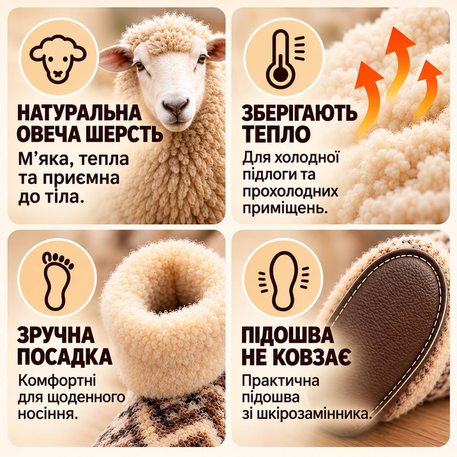 Переваги чуні з овечої вовни